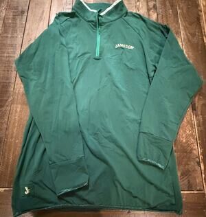 Jameson Irish Whiskey 1/4 Zip Pullover Men's Small Green Performance Jacket